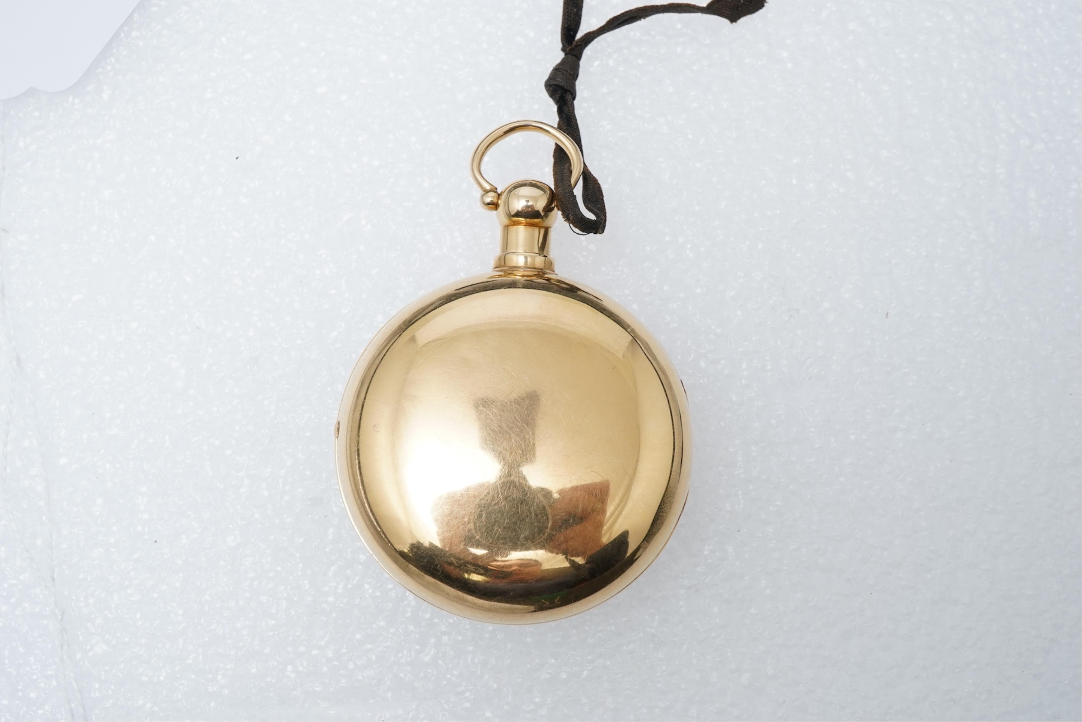 A late George III 18ct gold pair cased open faced keywind single fusee pocket watch by James Glover of Manchester